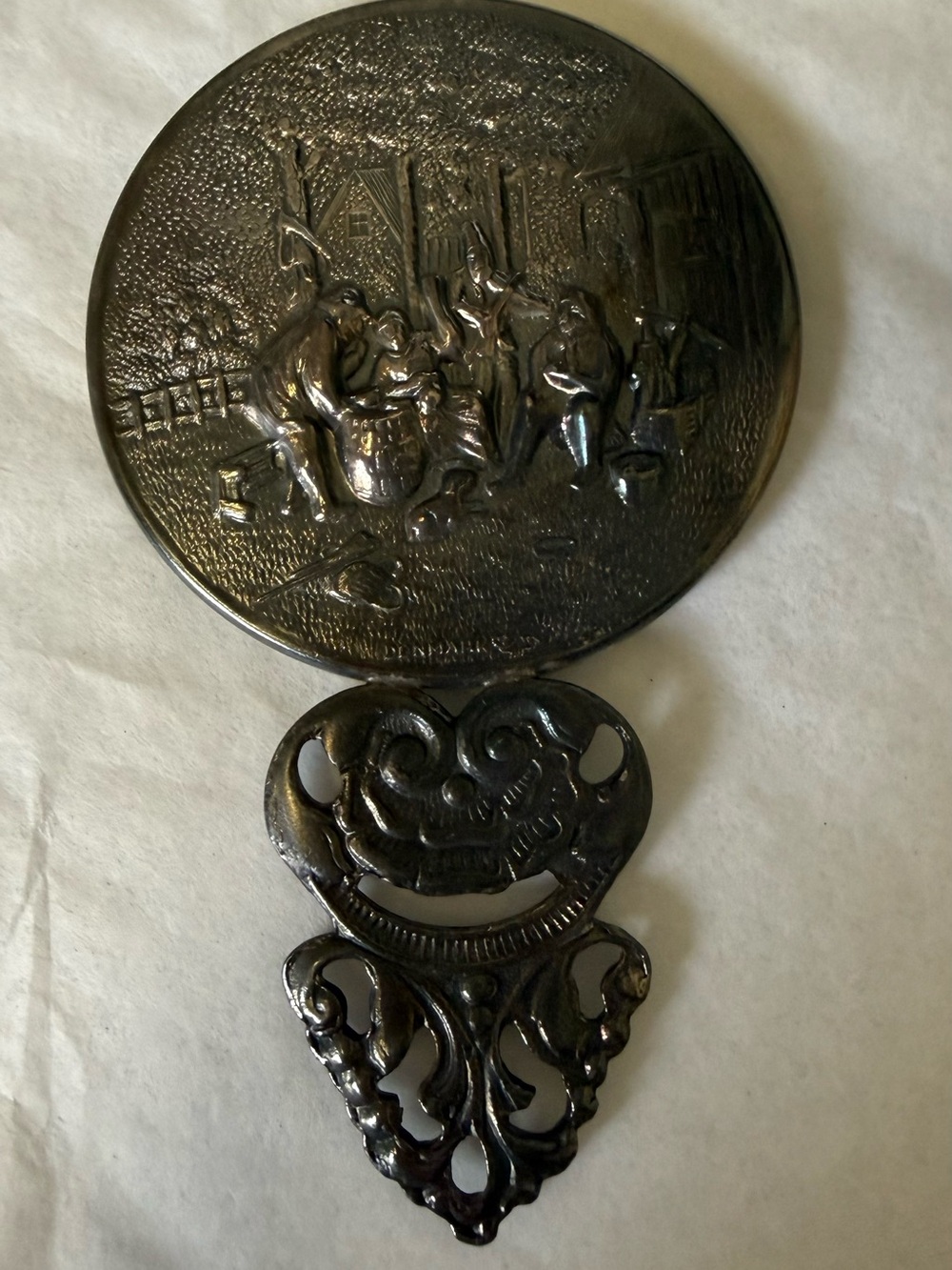 Antique-Style Black Decorative Mirror Plaque
